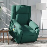 Maison Chic Električni masažni naslanjač - Relax naslanjač s funkcijo vstajanja temno zelen, (22062294) | Shoptok.si