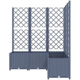  Cvetlično korito z oporno mrežo temno sivo 120x120x136 cm PP, (20601774) | Shoptok.si