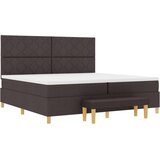 Box Spring krevet s madracem i klupicom tamnosmeđi 200x200 cm Tkanina | shoptok.hr