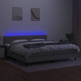  box spring s madracem LED svjetlosivi 200x200 cm tkanina | shoptok.hr