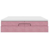  Otomanski posteljni okvir z vzmetnicami roza 200x200cm žamet, (22053909) | Shoptok.si