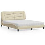 vidaXL Krevet s madracem krem 160x200 cm od tkanine Cijene