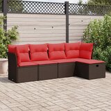  5-dijelni set vrtnih sofa s jastucima poliratan smeđi Cijene