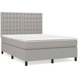 Maison Chic Box spring posteljni - Vzmetna postelja z vzmetnico svetlo siv 140x190 cm blago SL19474, (21894090) | Shoptok.si