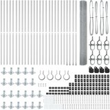 vidaXL varjena žična ograja s 13 obloženimi stebri 1.2x50 m Cinkano jeklo | Shoptok.si