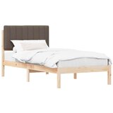 vidaXL Posteljni okvir z oblazinjenim vzglavjem Taupe 90 x 190 cm | Shoptok.si