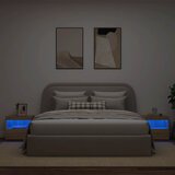  Noćni ormarići s LED svjetlima 2 kom boja hrasta 50x40x45 cm | shoptok.hr