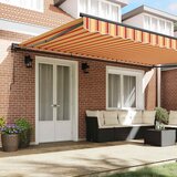 vidaXL Retraktilna tenda Rumena in oranžna 500x300 cm blago - - Rumena - 39.64 - 500x300 cm - 2025- | Shoptok.si