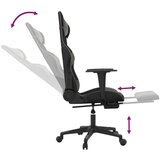  Igraća stolica od umjetne kože s osloncem za noge Crna i siva | shoptok.hr