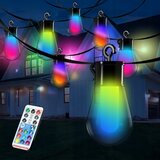  LED RGB solarna dekorativna girlanda 15xLED/18 funkcija USB 6 m IP44 crna Slike