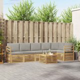  Set vanjskih sofa 7 pcs Bijela i svjetlosiva 59 x 59 x 37 cm | shoptok.hr
