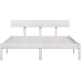  Okvir za krevet od masivne borovine bijeli 160 x 200 cm | shoptok.hr