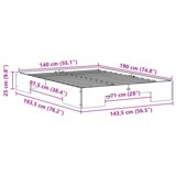  Krevet s daskama Bijelo 140 x 190 cm Masivna borovina | shoptok.hr