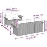  Set od 6 komada vrtnih kauča s jastučićima crni poli ratan akacija | shoptok.hr