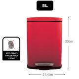 Spirella Rdeč jeklen koš za smeti s pedalom 5 l Akira – | Shoptok.si