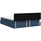  LED krevet za pohranu s madracem Plava 140 x 190 cm Tkanina - Plava 140 x 190 cm Prošiveno gumbima | shoptok.hr
