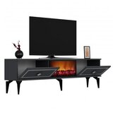Hanah home flame fireplace - anthracite, silver anthracitesilver tv stand Cene