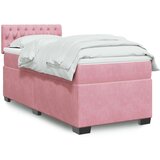 vidaXL Box spring postelja z vzmetnico roza 80x200 cm žamet | Shoptok.si