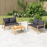 Maison Chic Seti vrtnega pohištva - Vrtna garnitura - Vrtni pohištvo set 2-delna temno sive blazine bambus, (21809509) | Shoptok.si