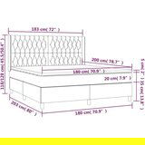  Box spring s madracem LED svjetlosivi 180x200 cm tkanina | shoptok.hr