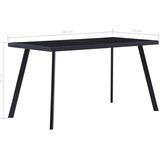  Blagovaonski stol crni 140 x 70 x 75 cm od kaljenog stakla | shoptok.hr