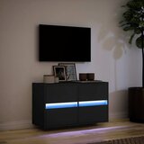  Zidni TV ormarić s LED svjetlima crni 80 x 31 x 45 cm | shoptok.hr