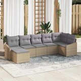  Sjedeća garnitura za vrt 7 kom. Smeđa i krem poliratan 288,5 x 123,5 x 85 cm | shoptok.hr