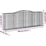  Obokane gabion košare 6 kosov 400x50x140/160cm pocinkano železo, (20757829) | Shoptok.si