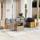 vidaXL 7-dijelni set vrtnih sofa od poliratana s jastucima bež | shoptok.hr