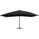 Viseći suncobran s drvenim stupom 400 x 300 cm crni | Eponuda.ba