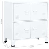 vidaXL Industrijski ormarić za spise bijeli 75 x 40 x 80 cm čelični | shoptok.hr