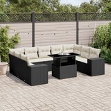 vidaXL 10-dijelni set vrtnih sofa s jastucima crni od poliratana | shoptok.hr