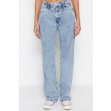 Trendyol Blue Waist Detailed High Waist 90's Wide Leg Jeans | shoptok.hr