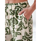 DStreet Spodnie damskie wide leg w kwiaty LOVEGARDEN zielone | shoptok.hr