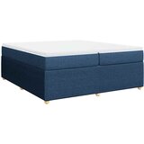  Krevet s oprugama i madracem plavi 200 x 200 cm od tkanine Slike
