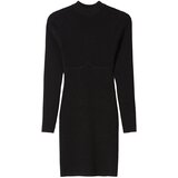 Bershka Pletena obleka črna / transparentna | Shoptok.si
