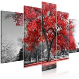  Slika - Autumn in the Park (5 Parts) Wide Red 200x100 Cijene