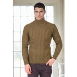 Dewberry 19295 Turtleneck Mens Sweater-Khaki Cene