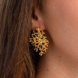  Nau&amp;scaron;nice puceta s grančičastim motivom, pozlata 14 k Slike