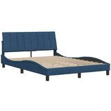  Posteljni okvir brez vzmetnice moder 140x190 cm blago | Shoptok.si