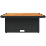 Vrtni stol crni 110 x 110 x 71 cm poliratan i bagremovo drvo | Eponuda.com