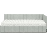 vidaXL Kotna postelja z vzmetnico Svetlo siva 100 x 200 cm Žamet | Shoptok.si