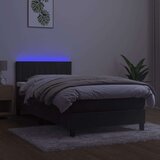  Krevet box spring s madracem LED tamnosivi 80 x 200 cm baršun | shoptok.hr