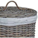  Kanta za rublje s poklopcem 2 pcs Kubu siva Kubu Ratan - Siva | shoptok.hr