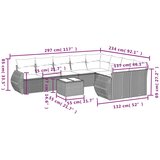  10-dijelni set vrtnih sofa poliratan s jastucima svijetlosivi | shoptok.hr