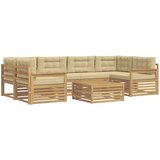  Set vanjskih sofa 7 kom. Bijela i bež Poliester | shoptok.hr