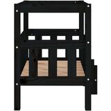  Krevet za pse crna 65 5x43x70 cm od masivne borovine | shoptok.hr