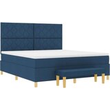 vidaXL krevet s podnicom s madracem i klupom plave boje 180x200 cm tkanina | shoptok.hr