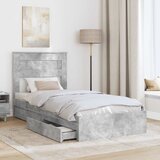 Krevet s od storage Betonski sivi 90 x 190 cm Konstruirano drvo | shoptok.hr