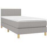  Box spring postelja z vzmetnico svetlo siva 80x200 cm blago, (20726025) | Shoptok.si
